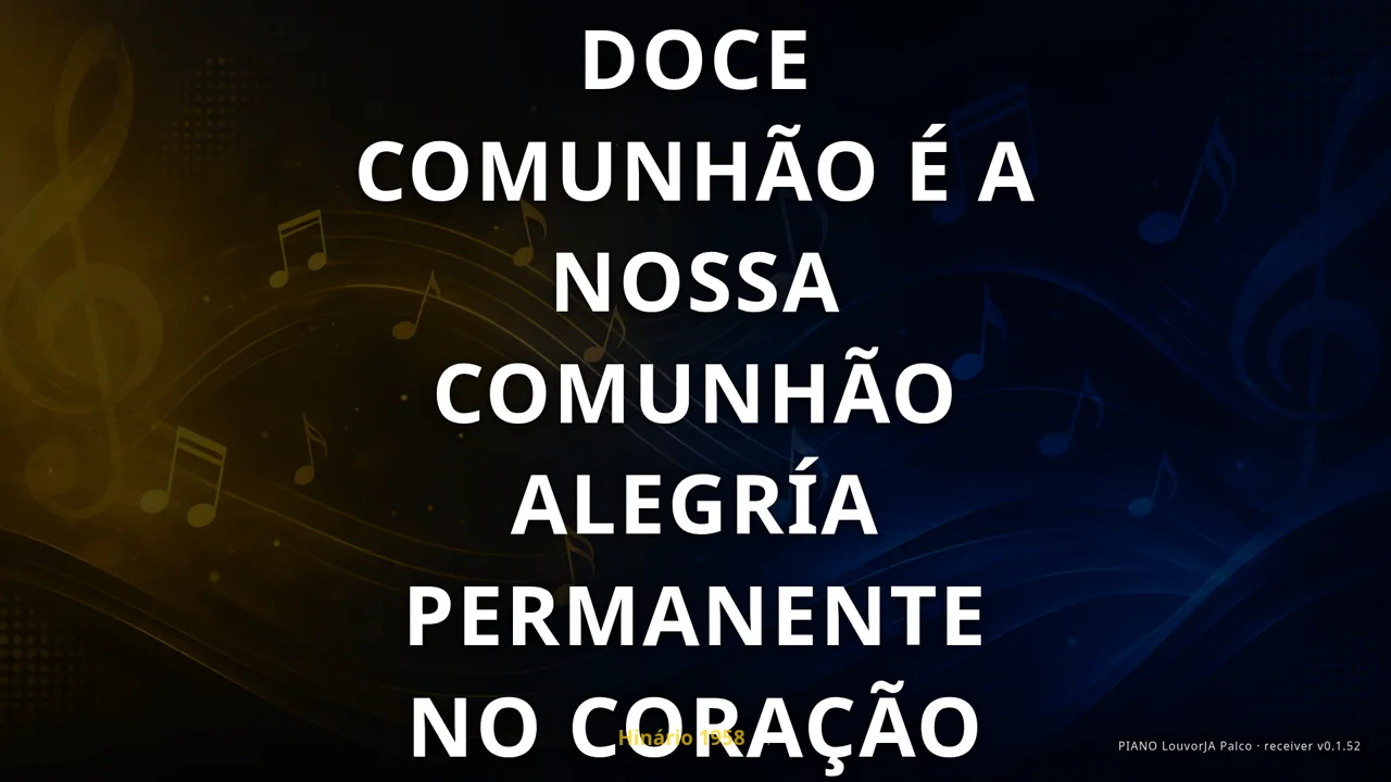 Palco PIANO projetando na TV